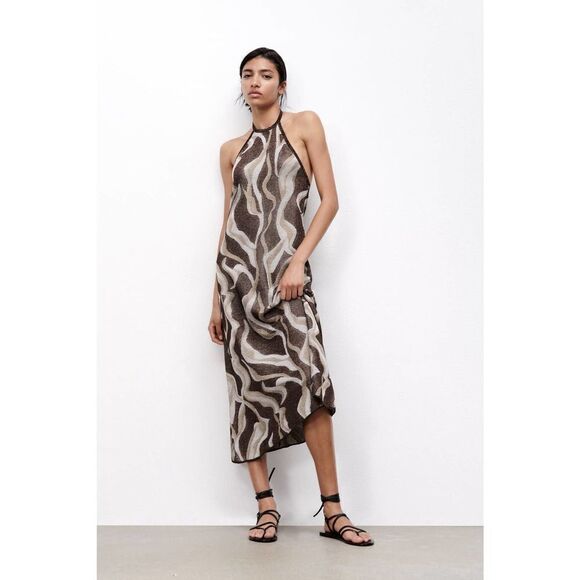 ZARA JACQUARD KNIT DRESS - Picture 8 of 8